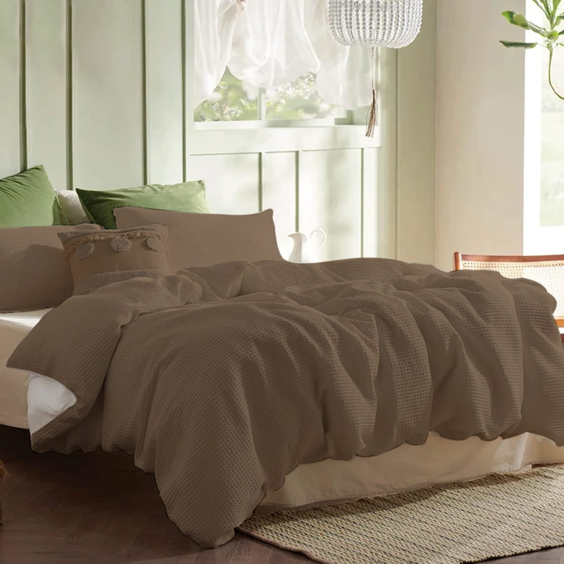 Waffle Weave Pure Linen Duvet Cover Sets