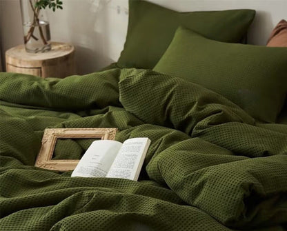 Waffle Weave Pure Linen Duvet Cover Sets