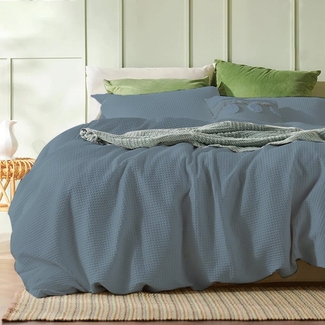 Waffle Weave Pure Linen Duvet Cover Sets